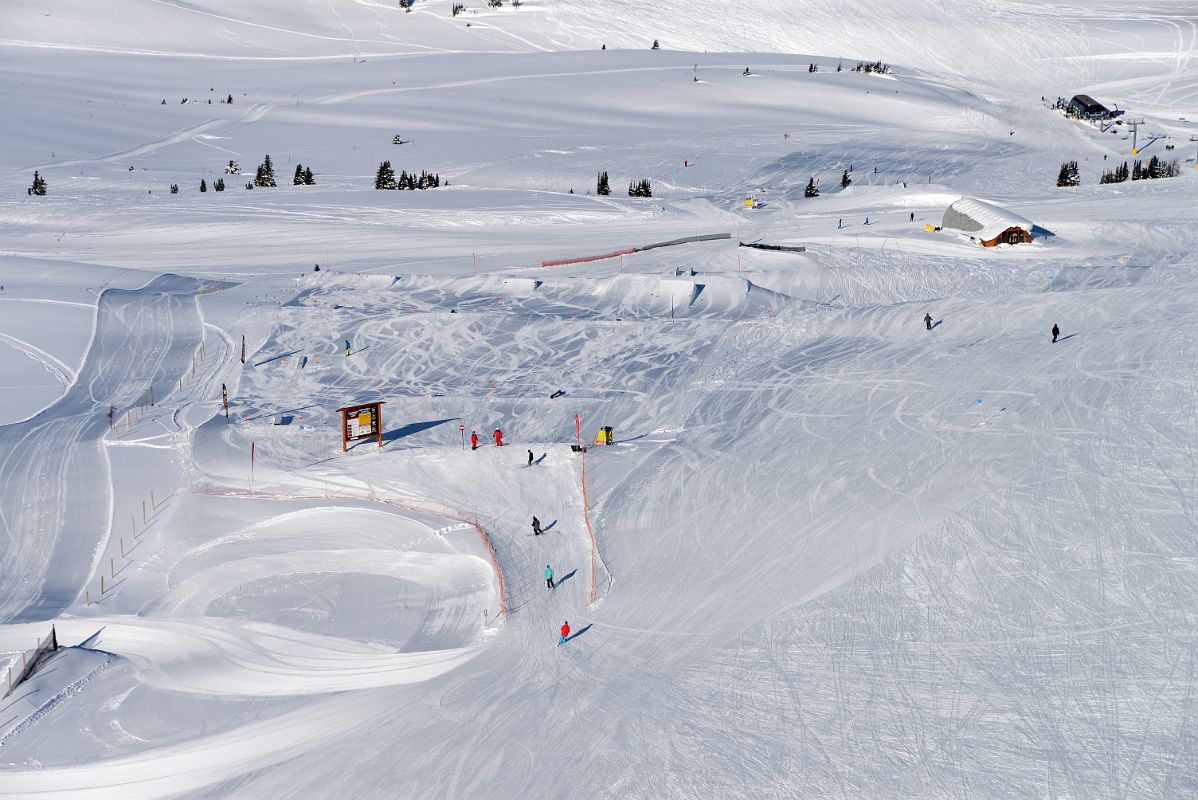 11A The Terrain Park Leads Down To The Great Divide Express Chairlift At Banff Sunshine Ski Area